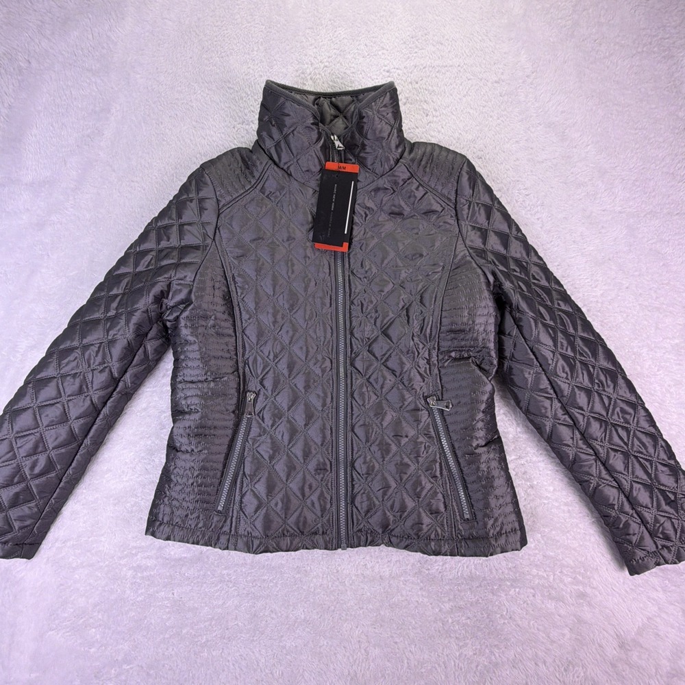 Marc New York by Andrew Marc Gray/Silver Quilted FullZip Puffer Jacket Med - NWT